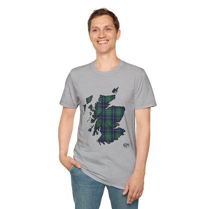 Tartan Scotland Map Softstyle Unisex T-Shirt - Douglas Tartan Tee