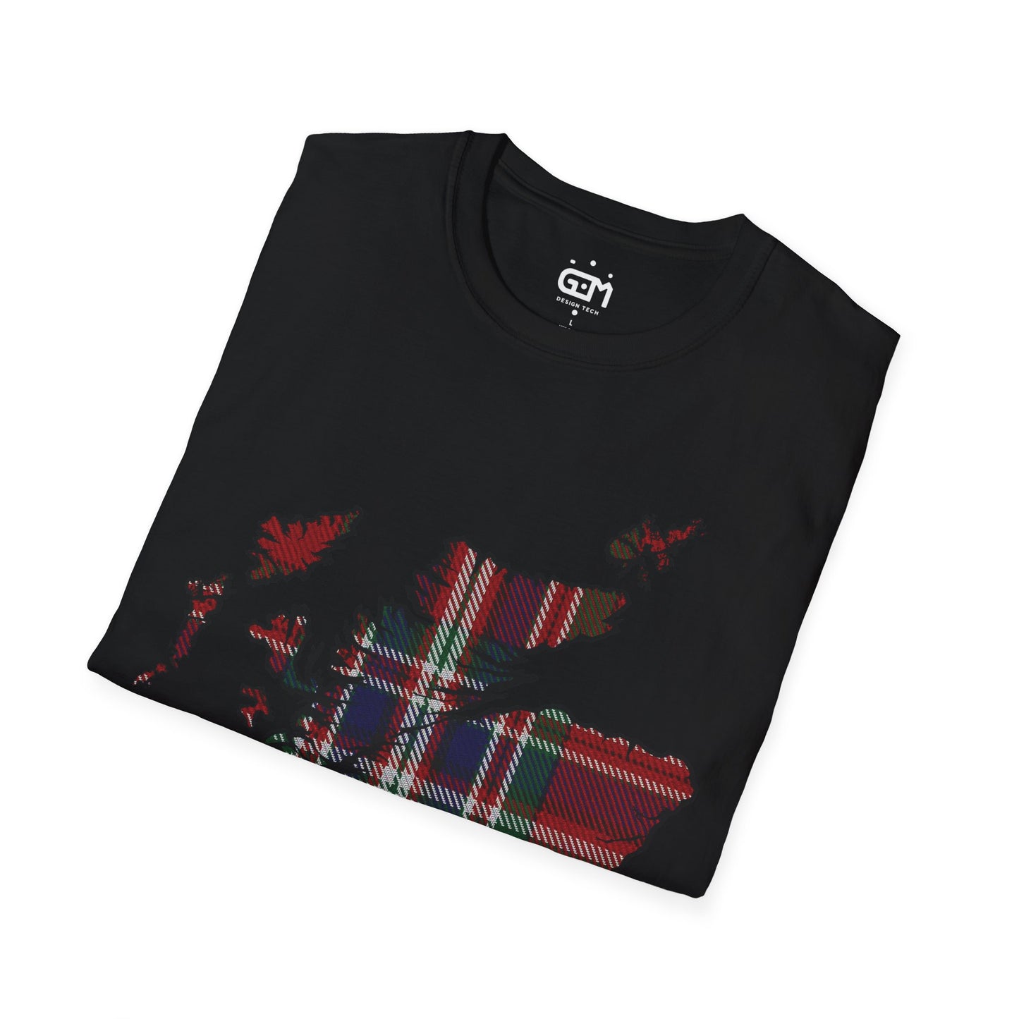 Scotland Tartan Map Softstyle Unisex T-Shirt, MacFarlane Tartan, Various Colours