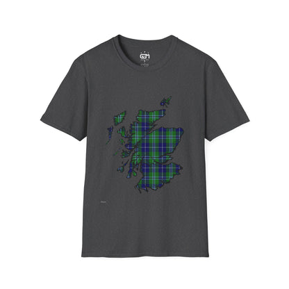 Scotland Tartan Map Softstyle Unisex T-Shirt - Douglas Tartan Tee