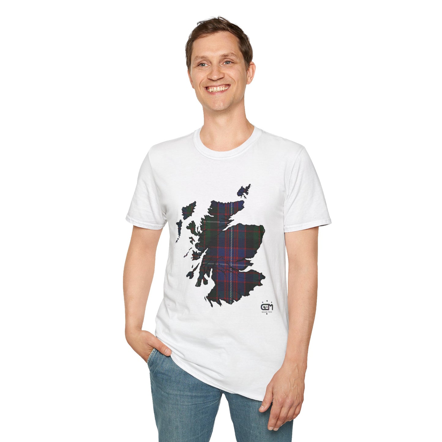 Tartan Ecosse Carte Softstyle T-Shirt Unisexe - Rankin Tartan Tee 