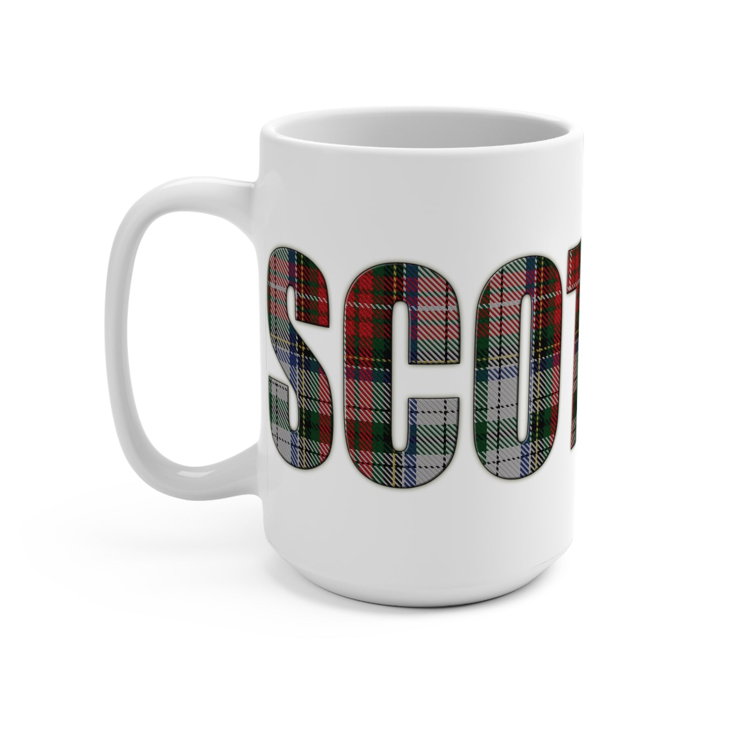 Scotland Lettering Tartan Mug 15oz, Stewart Tartan