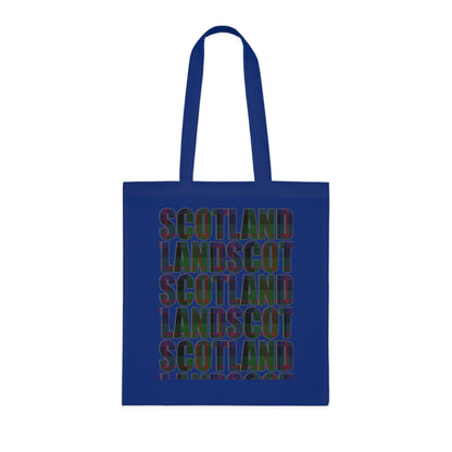 Reversible Scotland Tartan Map Cotton Tote Bag - MacDonald Tartan