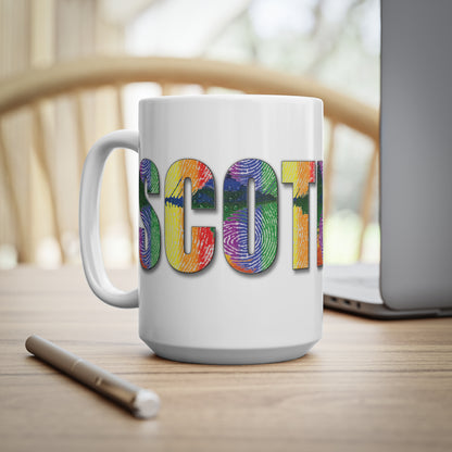 Scotland Lettering Pride Fingerprint Mug, Coffee Cup, Tea Cup, White