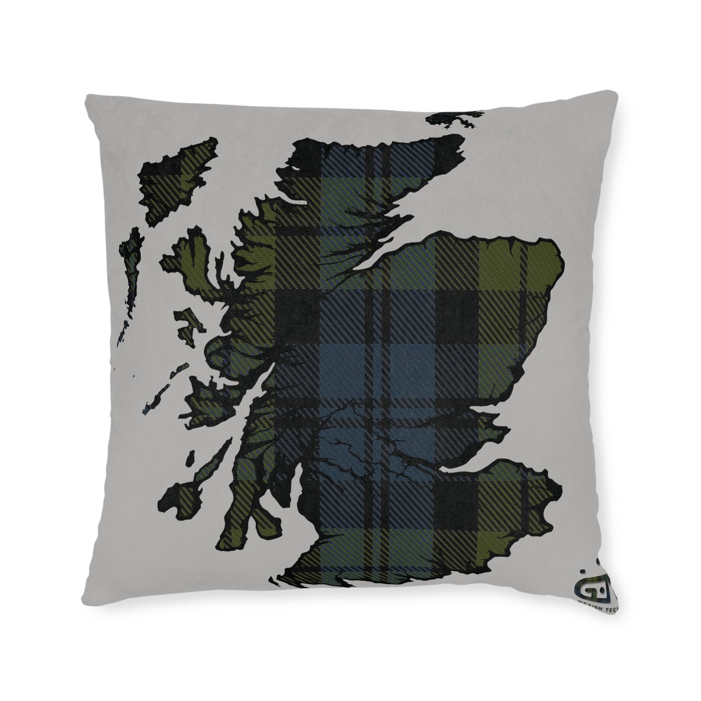 Reversible Square Cushion : Stag / Scotland Map - Campbell Tartan, Various Sizes