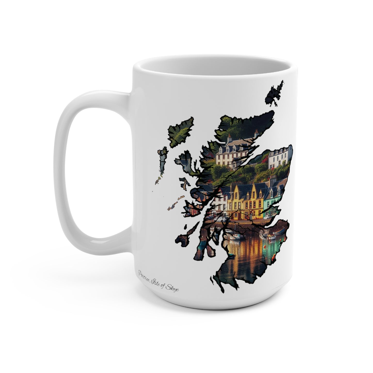 Scotland Map Mug 15oz, Portree, Isle of Skye