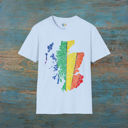 Pride Road Clan Regions Scotland Map Unisex T-Shirt, Various Colours