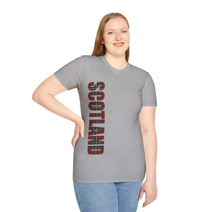 Scotland Lettering MacFarlane Tartan Softstyle T-Shirt, Unisex Tee, Various Colours