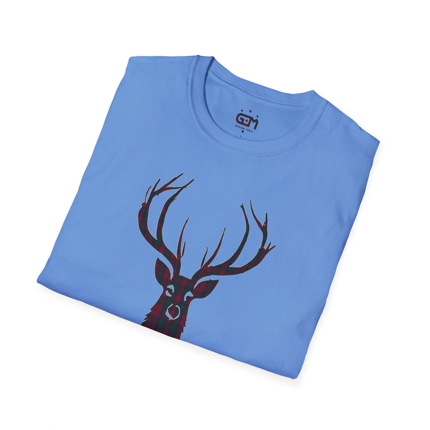 Tartan Stag Softstyle T-Shirt - Lindsay Tartan, Unisex Tee, Scottish Scenery, Various Colours