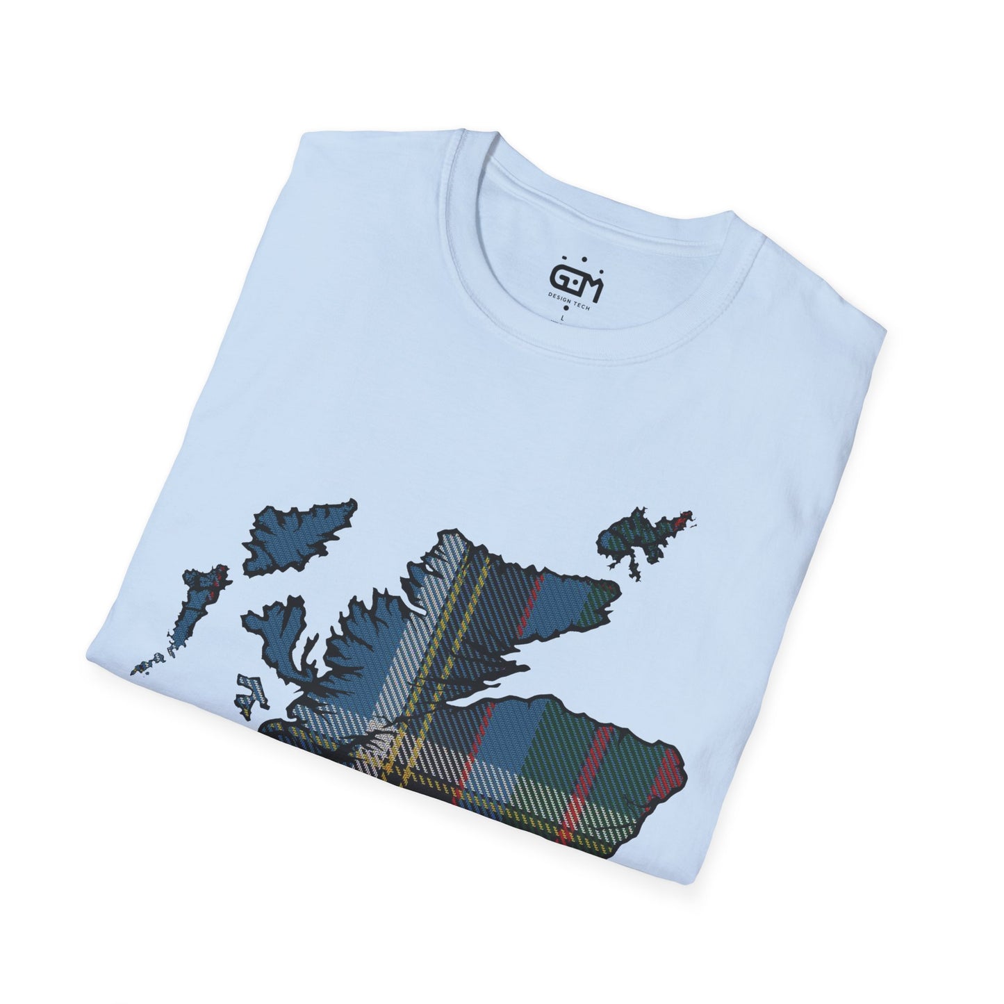 Scotland Tartan Map Softstyle Unisex T-Shirt, Anderson Old Tartan, Various Colours