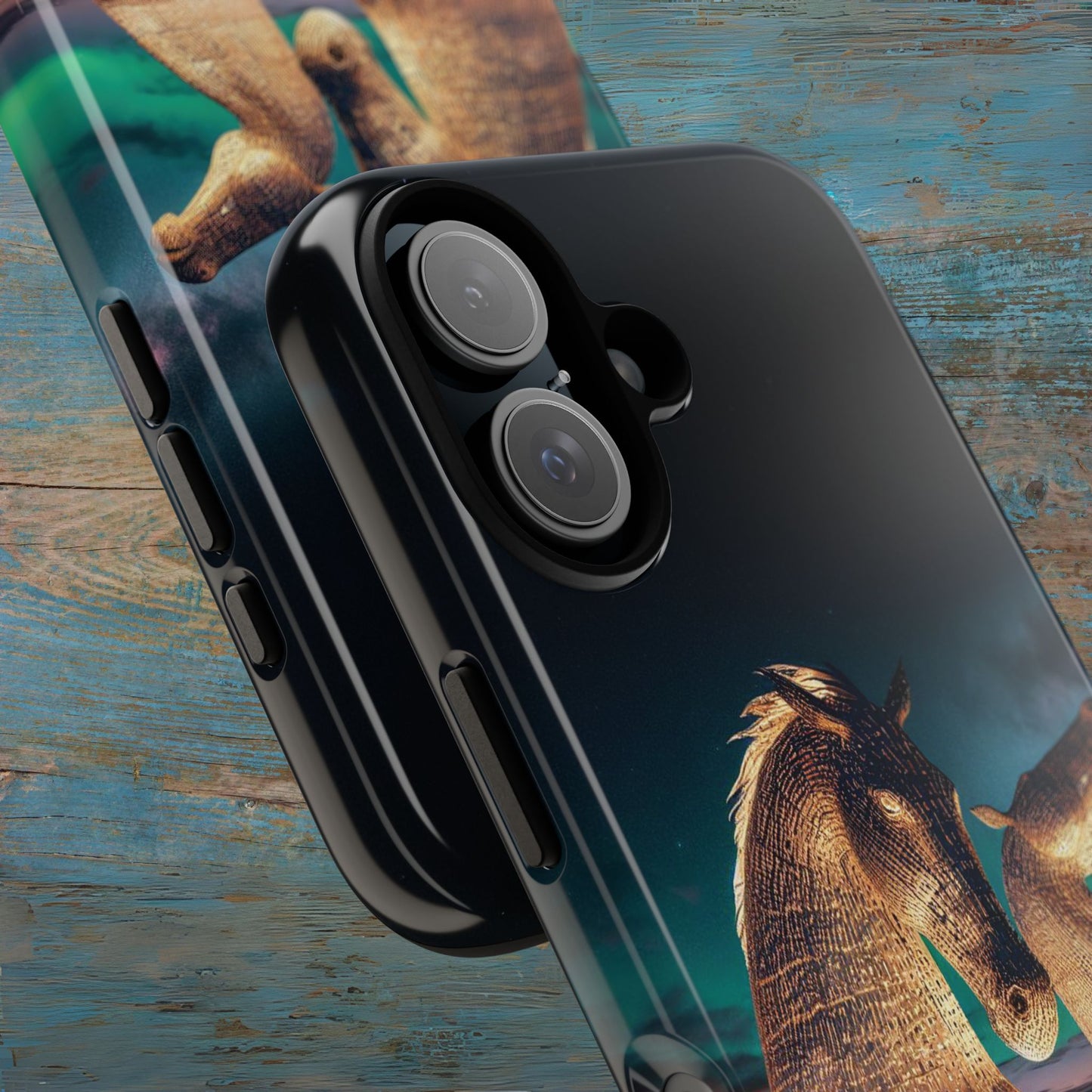 Kelpies Northern Lights Art Phone Case, Scotland, Apple