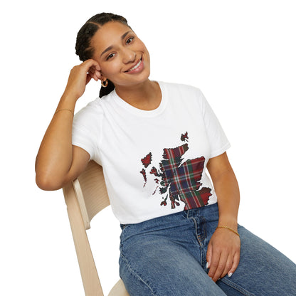 Scotland Tartan Map Softstyle Unisex T-Shirt - MacFarlane Tartan Tee