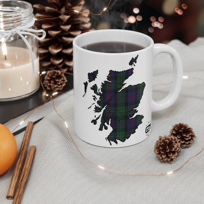 Scotland Map Mug 11oz, Argyle Tartan