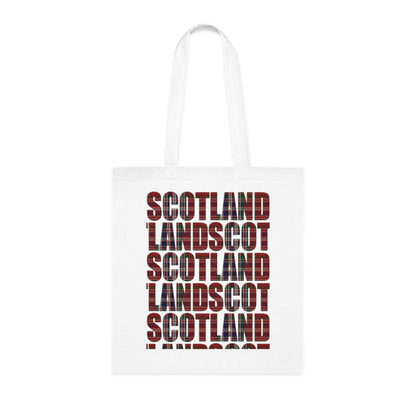 Reversible Scotland Tartan Map Cotton Tote Bag - MacFarlane Tartan