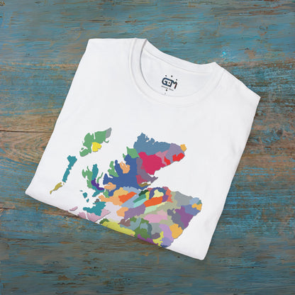 Scotland Clan Colors Map Softstyle Unisex Tee, Scotland T-Shirt