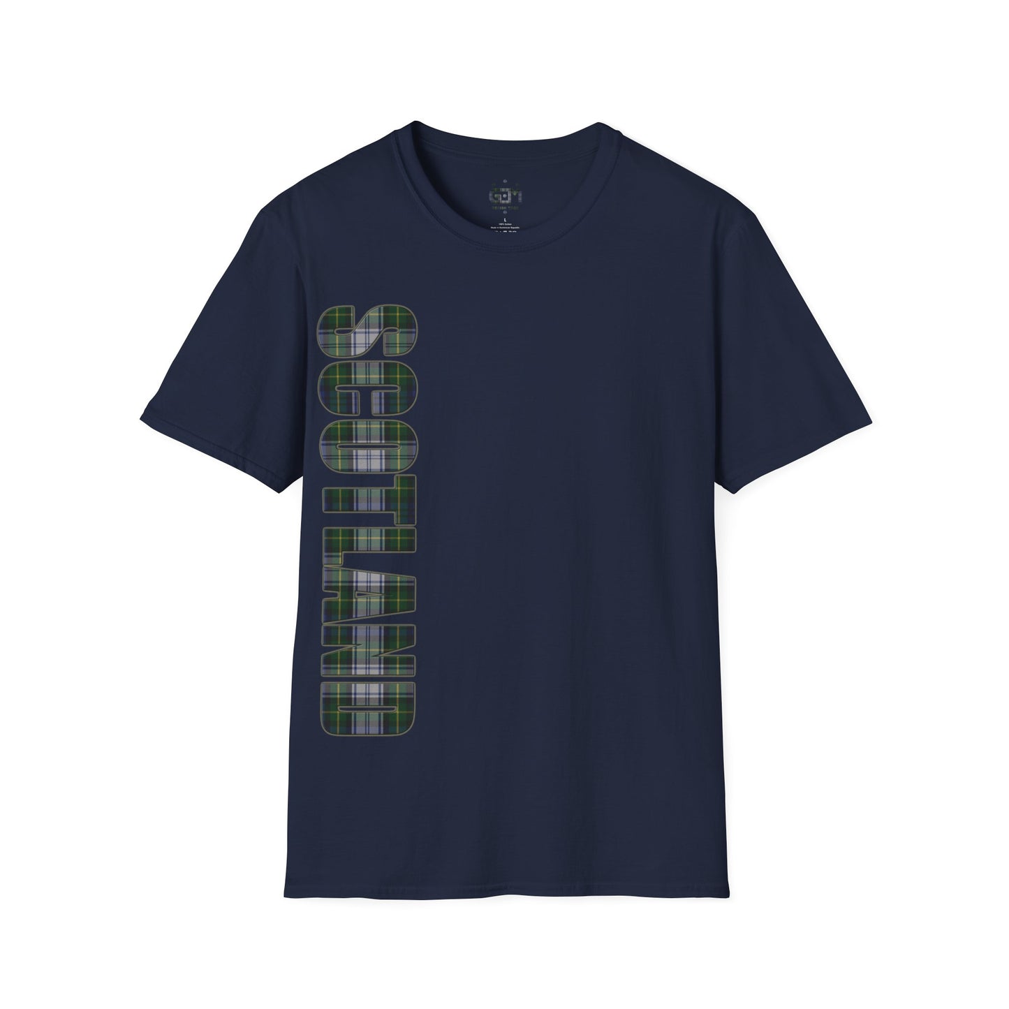 Scotland Lettering Gordon Dress Tartan Softstyle T-Shirt, Unisex Tee, Various Colours