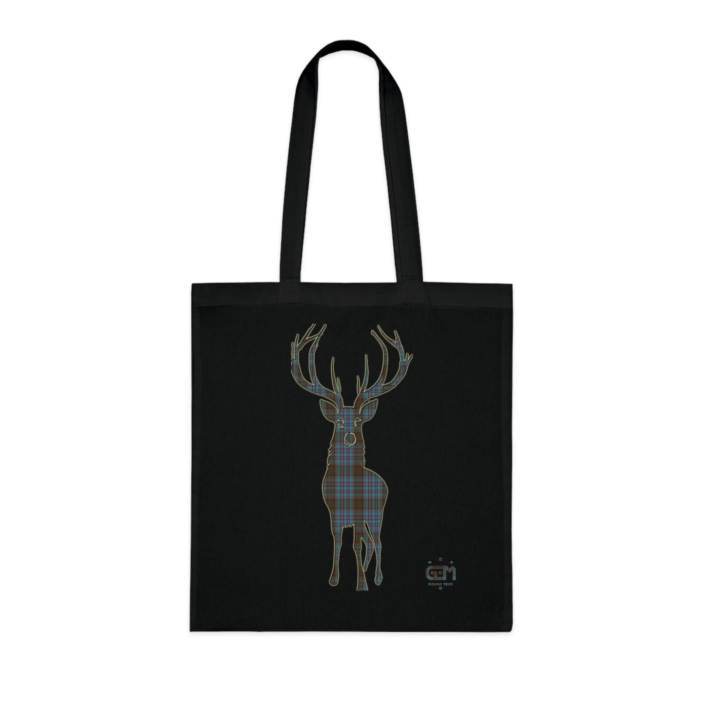 Reversible Scotland Tartan Stag Cotton Tote Bag - Anderson Tartan