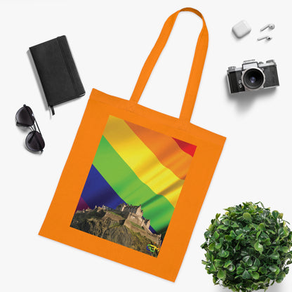 Edinburgh Castle Pride Flag Sky Cotton Tote Bag