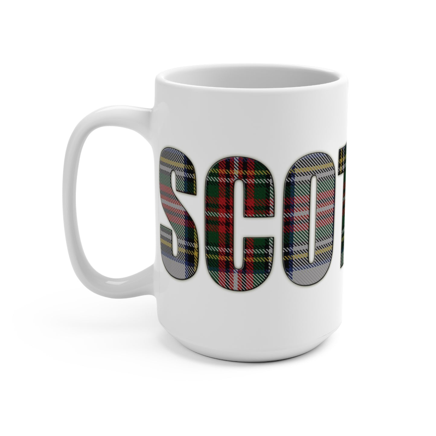 Scotland Lettering Tartan Mug 15oz, Stewart Dress Tartan