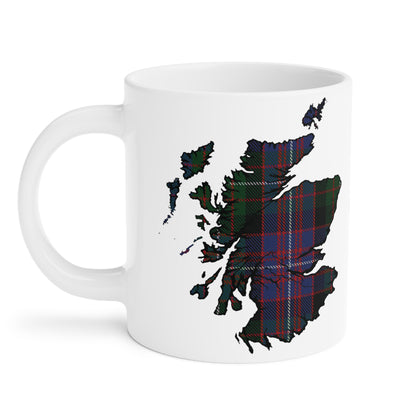 Scotland Tartan Map Mug - Rankin Tartan, Various Sizes