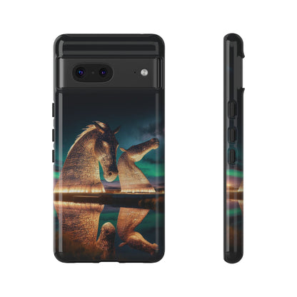 Kelpies Northern Lights Art Phone Case, Scotland, Google