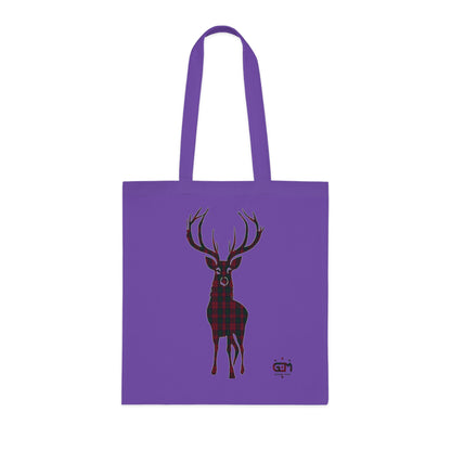 Reversible Scotland Tartan Stag Cotton Tote Bag - Lindsay Tartan