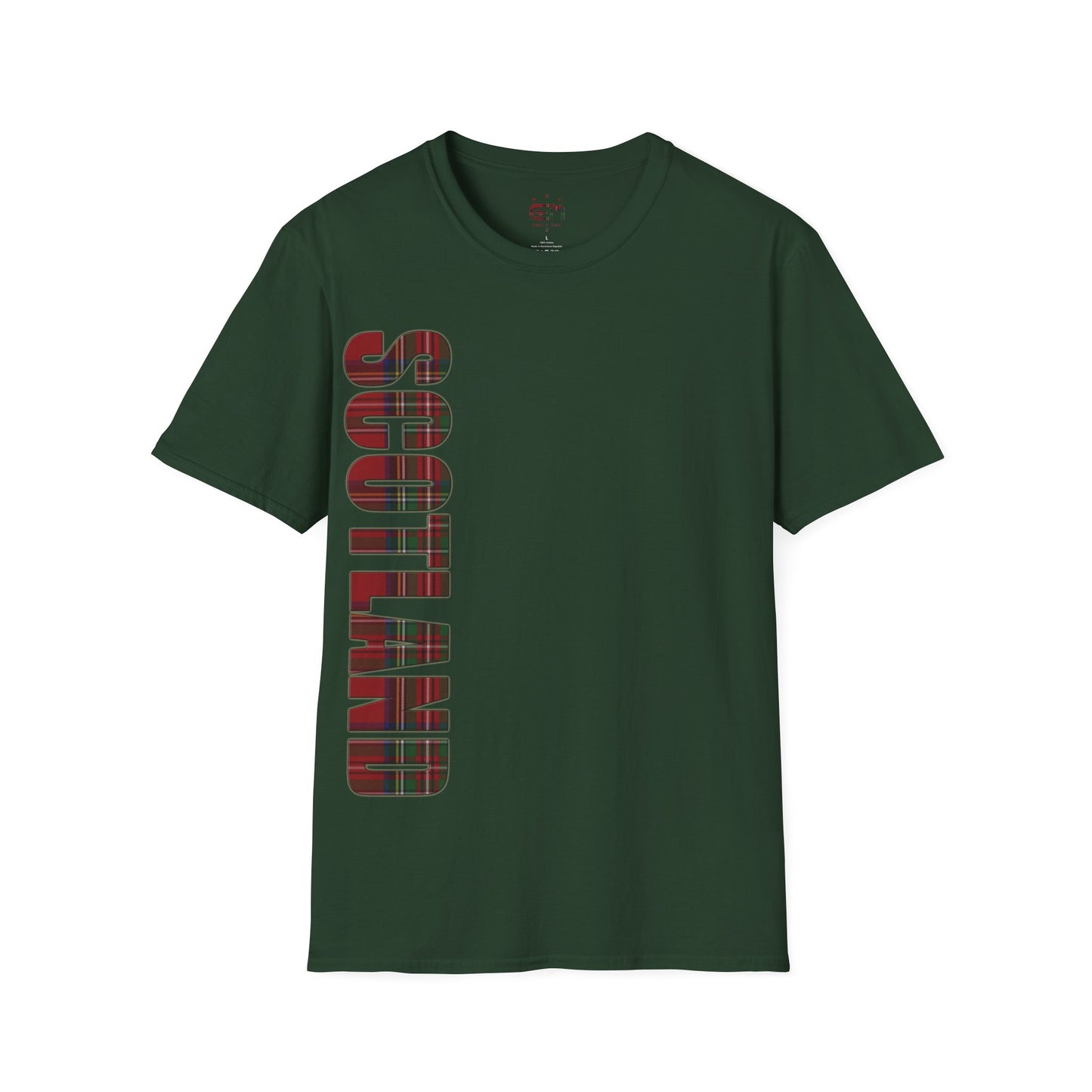 Scotland Lettering Stewart Royal Tartan Softstyle T-Shirt, Unisex Tee, Various Colours