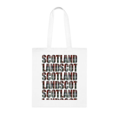 Reversible Scotland Tartan Map Cotton Tote Bag - Stewart Tartan