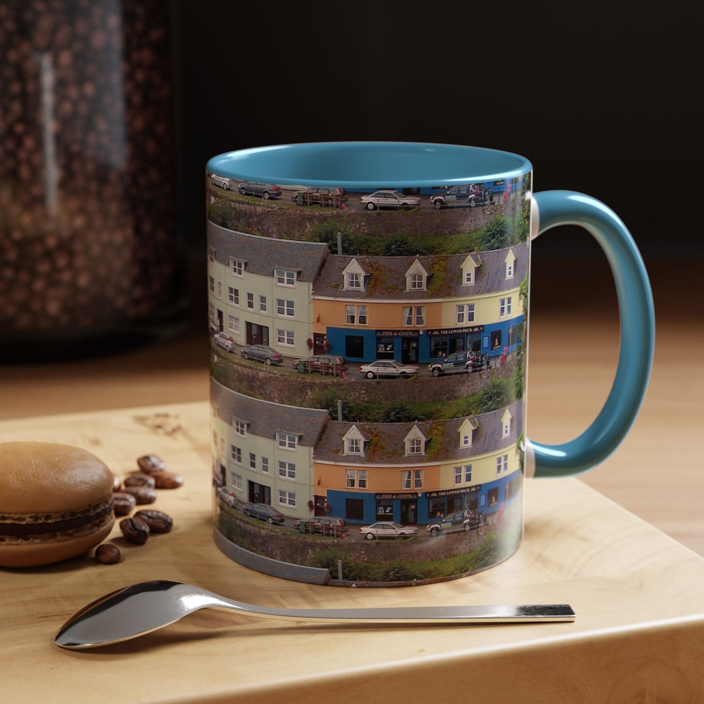 Tasses décoratives Écosse en gros plan - Scènes variées (bleu clair)