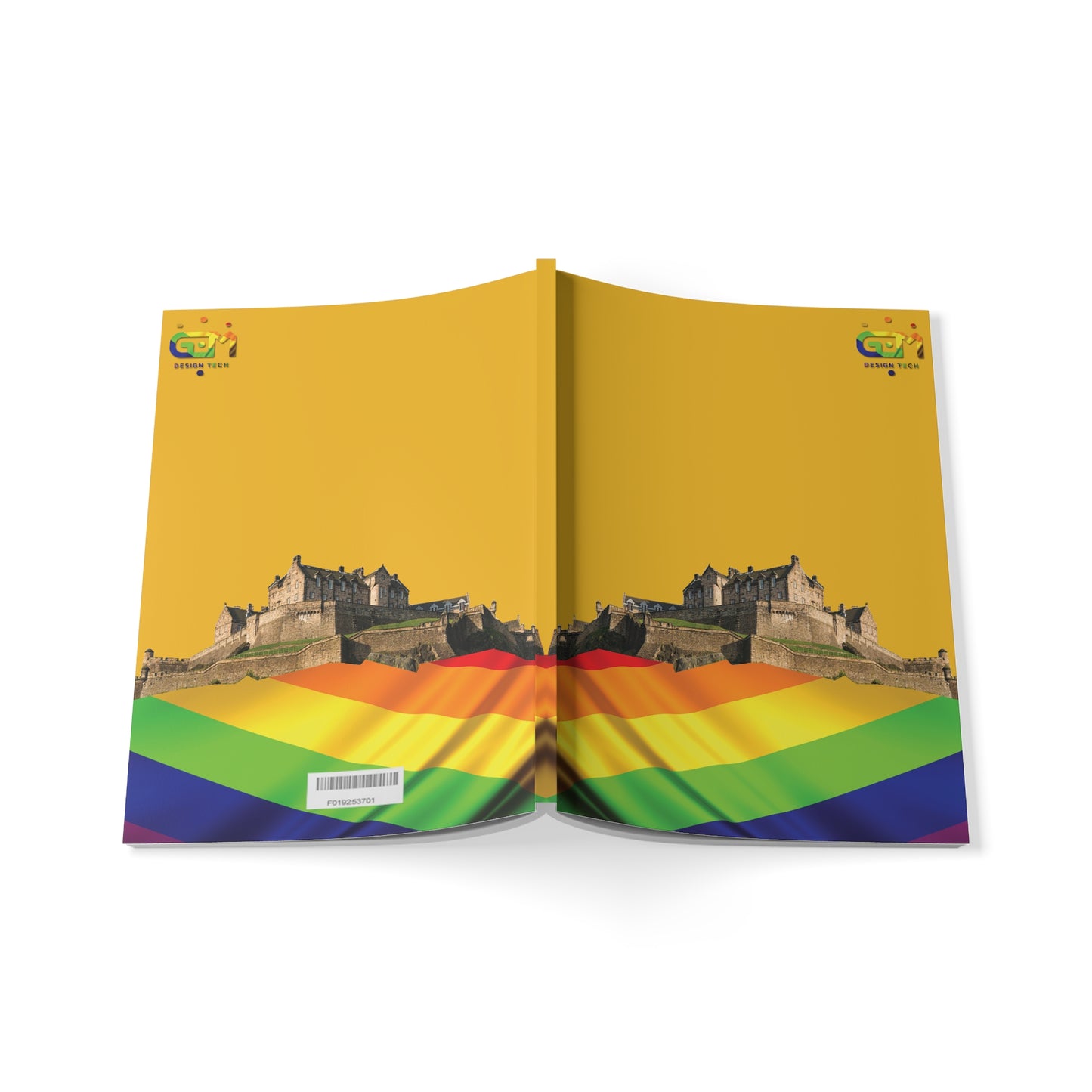 Edinburgh Castle Pride Flag Rockface Softcover Notebook, A5