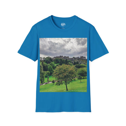 Princes Street Gardens & Edinburgh Castle Photo Softstyle T-Shirt, Unisex Tee, Various Colours