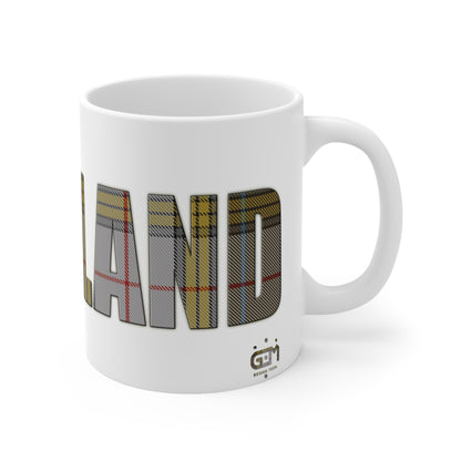 Scotland Tartan Mug - Buchanan, Coffee Cup, Tea Cup, Scotland, White