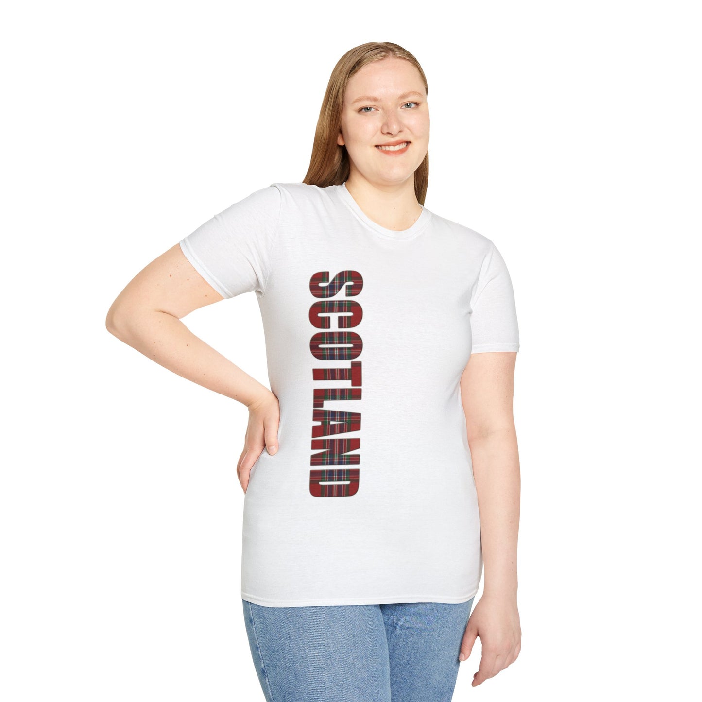 Scotland Lettering Tartan Softstyle Unisex T-Shirt, MacFarlane Tartan Tee