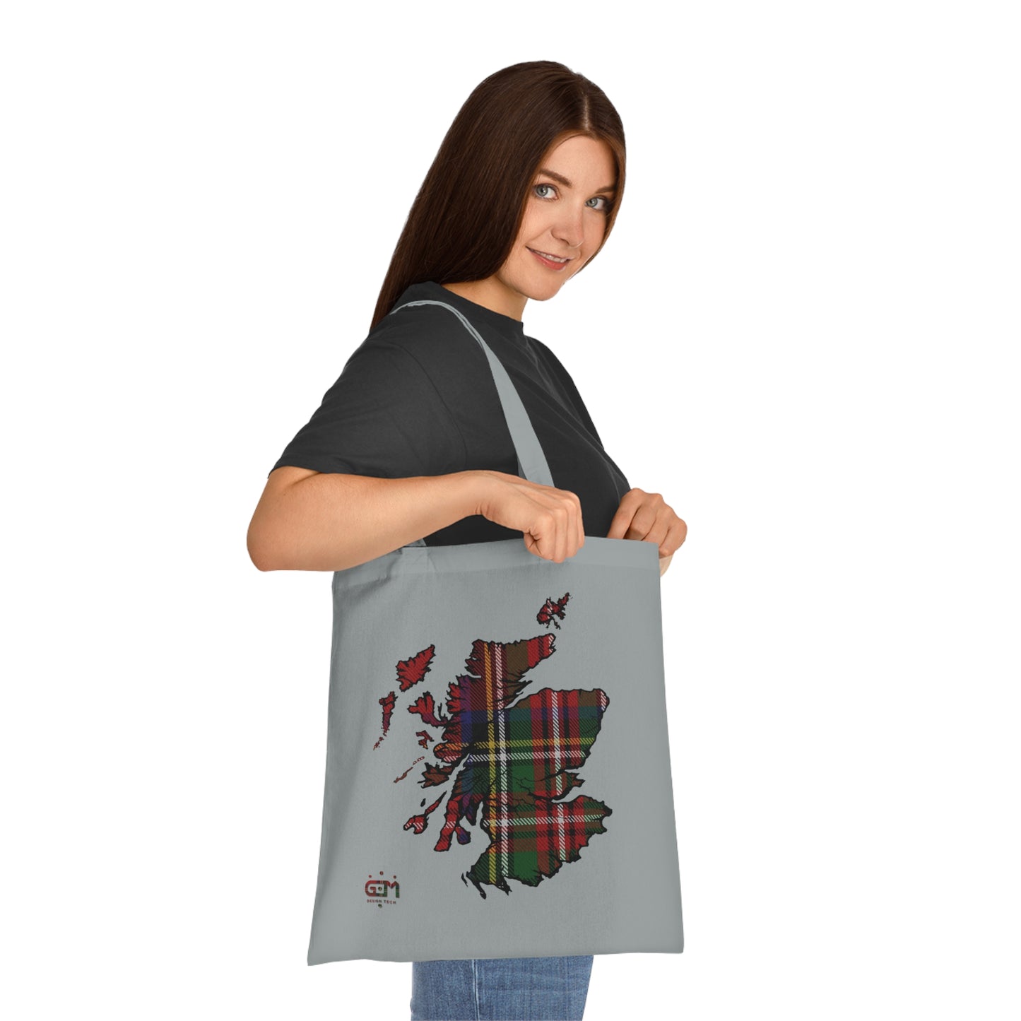 Reversible Scotland Tartan Map Cotton Tote Bag - Stewart Royal Tartan