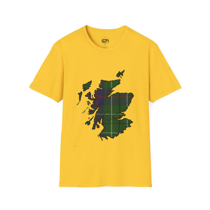 Scotland Tartan Map Softstyle Unisex T-Shirt - Duncan Tartan Tee