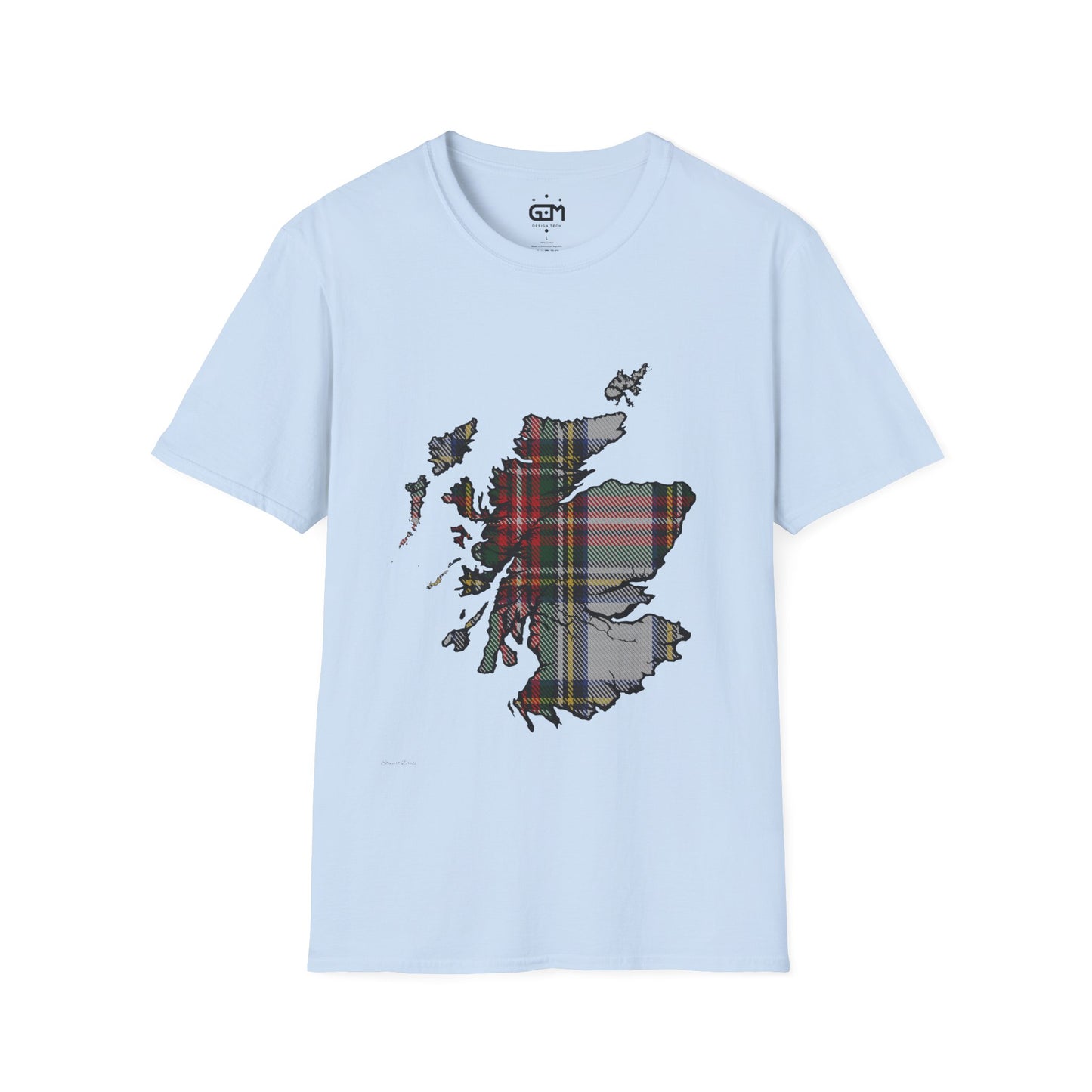 Scotland Tartan Map Softstyle Unisex T-Shirt - Stewart Dress Tartan Tee