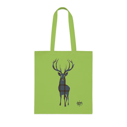 Reversible Scotland Tartan Stag Cotton Tote Bag - Anderson Tartan