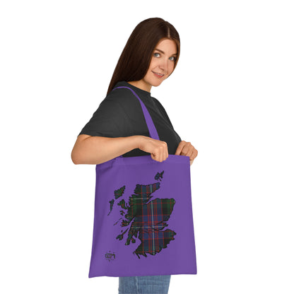 Reversible Scotland Tartan Map Cotton Tote Bag - Rankin Tartan