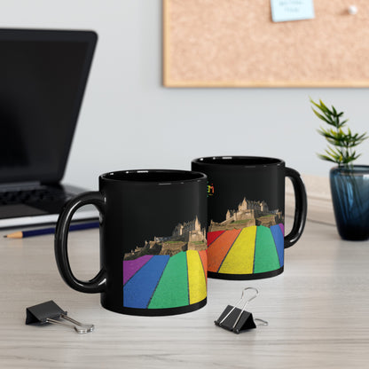 Pride Road Rock Edinburgh Castle Photo Mug, Black