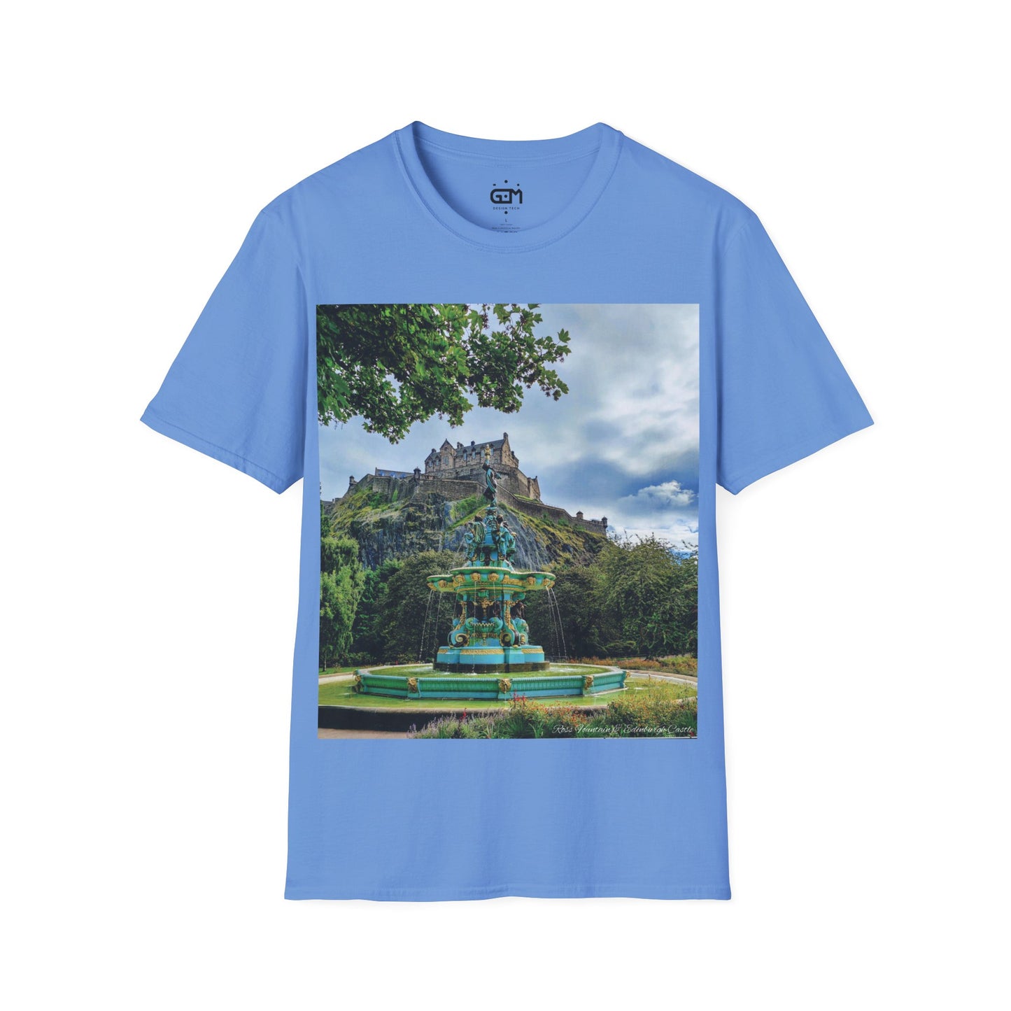 Ross Fountain & Edinburgh Castle Photo Softstyle T-Shirt, Unisex Tee, Various Colours