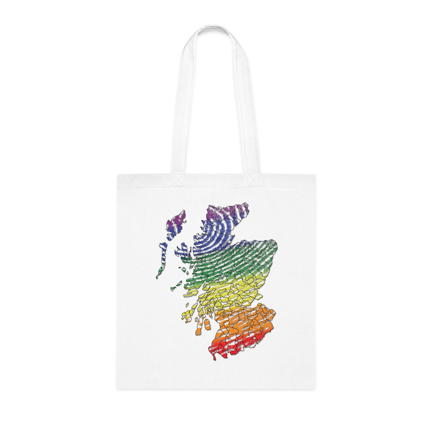 Scotland Pride Fingerprint Clan Map Cotton Tote Bag