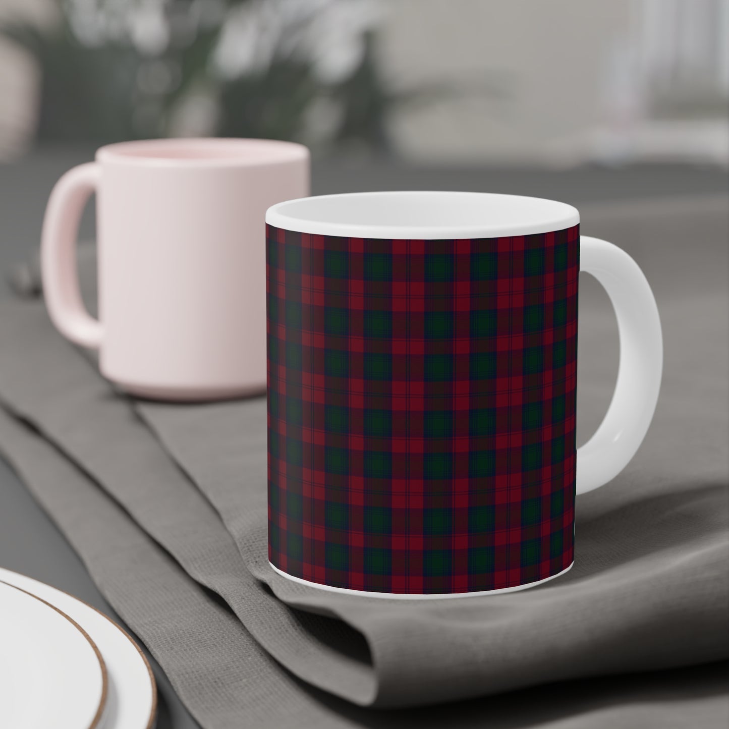 Tartan Mug - Lindsay Tartan, Scottish, Various Sizes