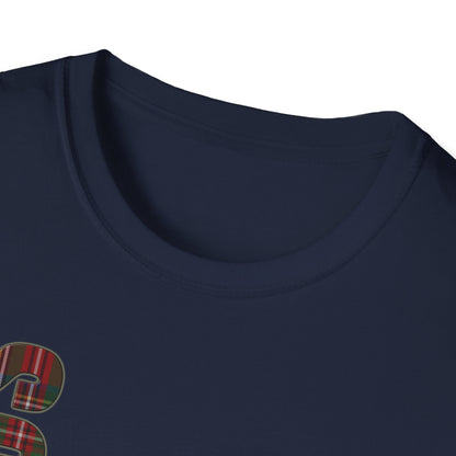 Tartan Scotland Lettering Softstyle Unisex T-Shirt, Stewart Royal Tartan Tee