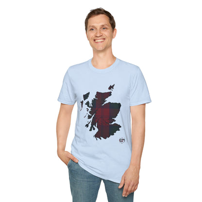 Tartan Scotland Map Softstyle Unisex T-Shirt - Lindsay Tartan Tee