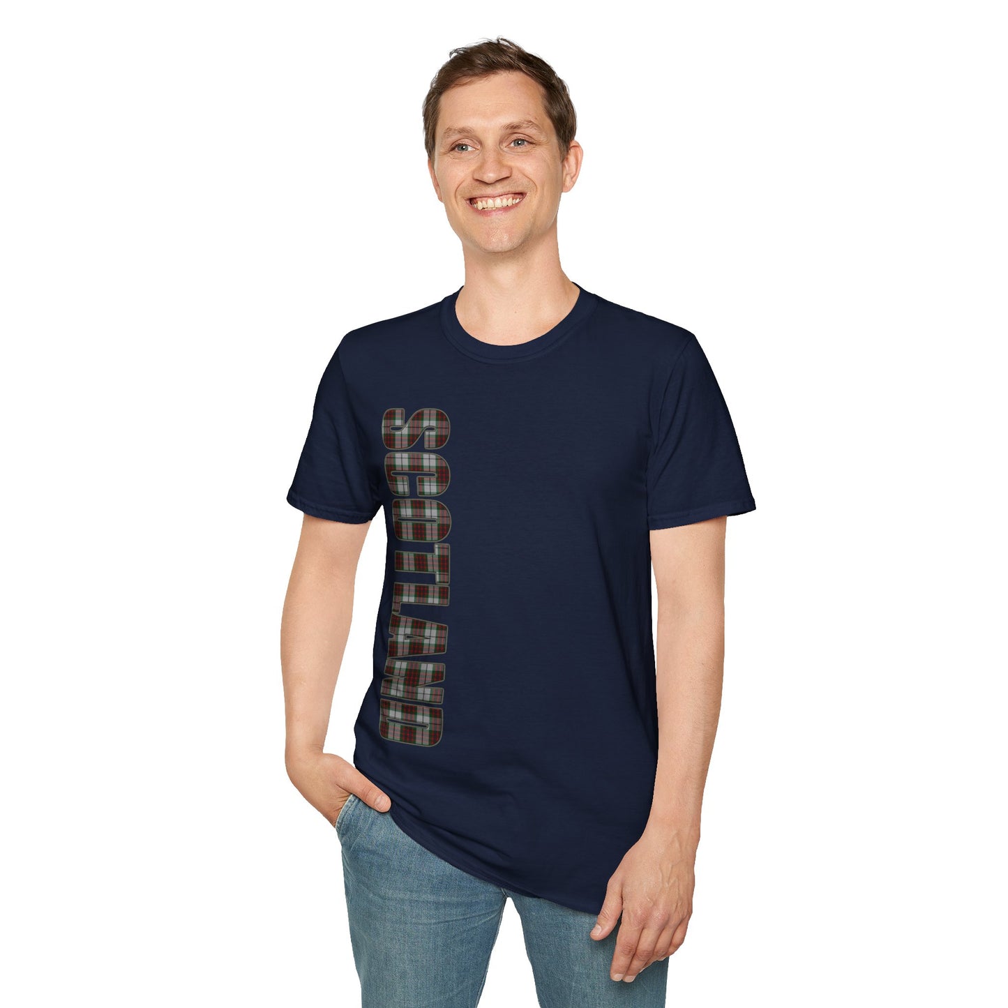 Scotland Lettering Tartan Softstyle Unisex T-Shirt, Fraser Tartan Tee