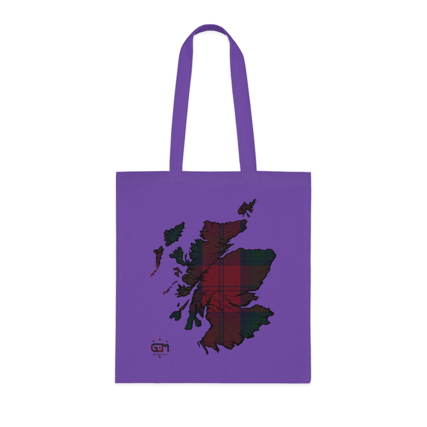 Reversible Scotland Tartan Map Cotton Tote Bag - Lindsay Tartan