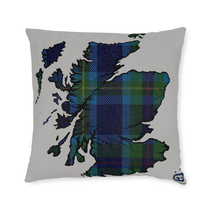 Reversible Square Cushion : Stag / Scotland Map - Miller Tartan, Various Sizes