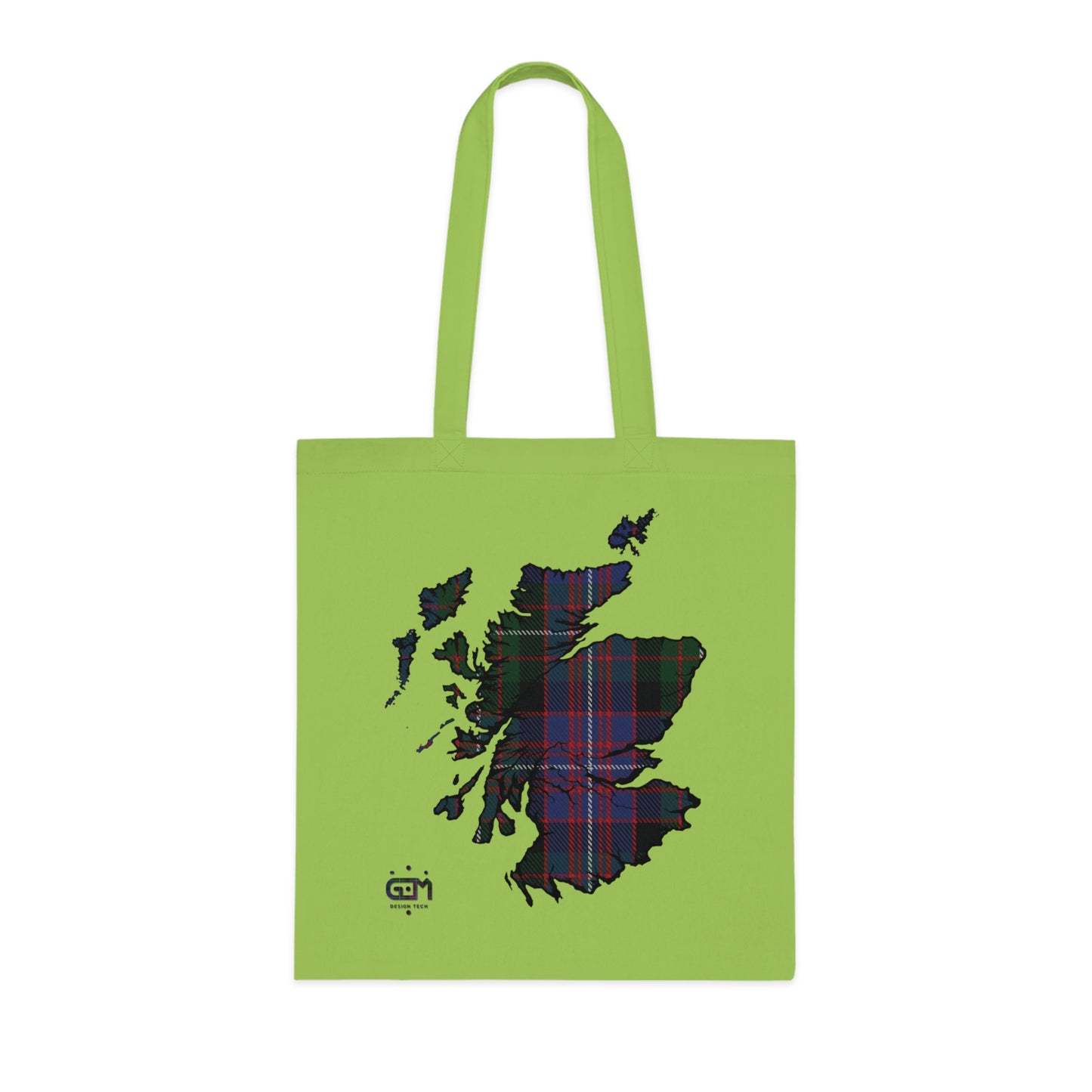 Reversible Scotland Tartan Map Cotton Tote Bag - Rankin Tartan