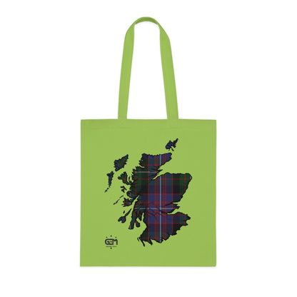 Reversible Scotland Tartan Map Cotton Tote Bag - Rankin Tartan