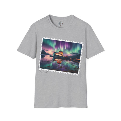 Postcard Eilean Donan Castle Art Softstyle T-Shirt, Unisex Tee, Scotland Shirt, Various Colours