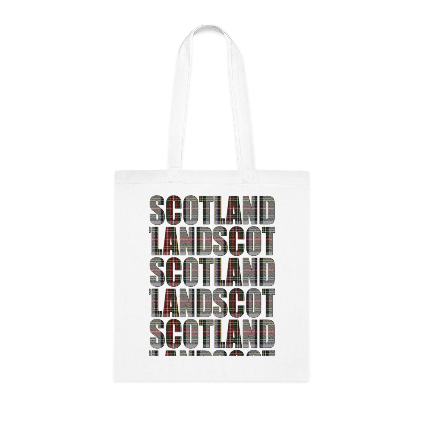 Reversible Scotland Tartan Map Cotton Tote Bag - Stewart Dress Tartan